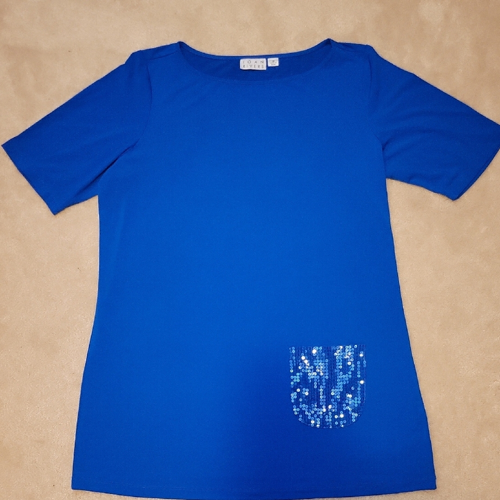 🤑⬇️Joan Rivers Vibrant Blue Top
